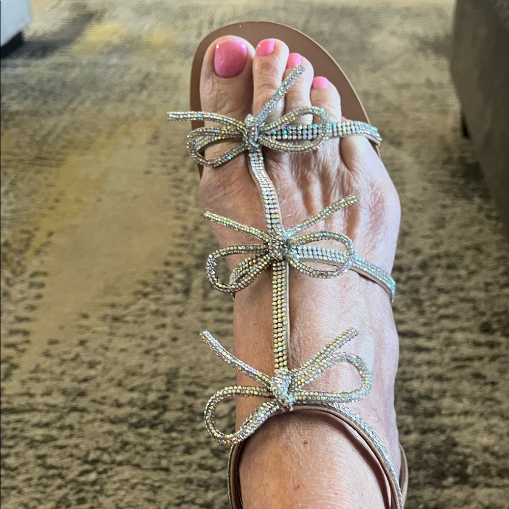 INC International Concepts Glittering Bow Sandals